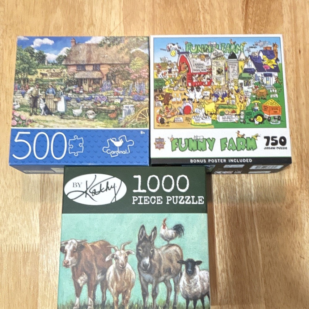 Farm Puzzle Pack of 3, 500/750/1000,